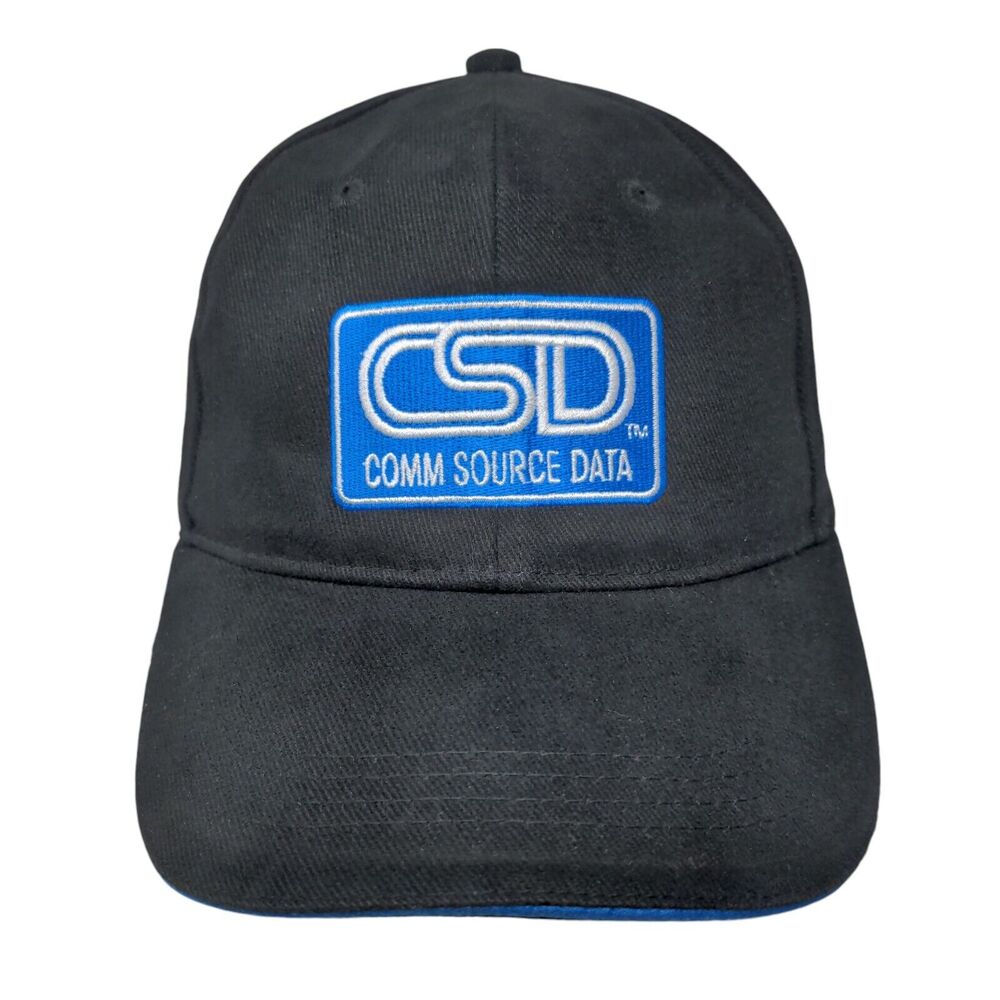 Comm Source Data Strapback Hat Black One Size Adj… - image 1